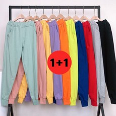 멜란지 1+1 20수배기 면100% 하나사면하나랜덤발송 데일리 패션트레이닝 여성팬츠 밴드 칼라이쁨 조거바지