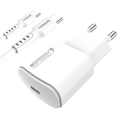 SPEEDY PD 20W 고속 충전기 CtoC 25W 케이블 세트, 화이트, 1세트