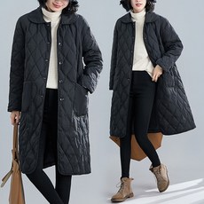 패션고리 여성 카라넥 데일리 롱 패딩 W1084