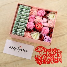 카네이션 용돈박스 + 용돈봉투 + 쇼핑백, 핑크