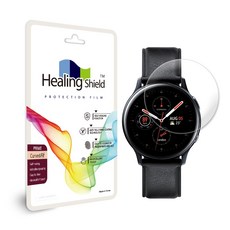 힐링쉴드 갤럭시워치 액티브2 44mm 커브드핏 프라임 고광택 핸드폰 액정보호필름 2p + 심박센서2p 세트, 1세트