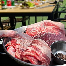 바베큐 캠핑 한돈 돼지고기 세트 삼겹 + 목살 + 돈마호크 900g 2인 3인 4인 세트, 900g(삼겹300+목살300+돈마호크300), 1개