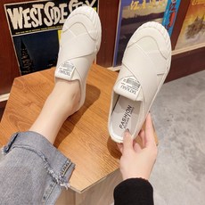 슈즈몽몽 여성 봄신상 캔버스 뮬 블로퍼 샌들 여자 밴딩 신발