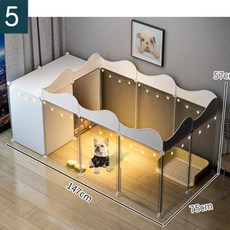 YAYA PET 강아지 펜스 올타리 하우스 화장실 안전문 수납공간 일체형, 5(57*75*147cm)침실분리형
