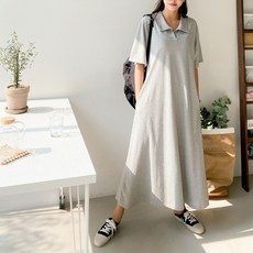KUKU 국산 PK 피케이 카라 롱 원피스 빅사이즈 맘룩 등원룩 마트룩 홈웨어
