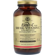 솔가 에스터-C 플러스 비타민 C 500mg 베지캡슐 글루텐 프리 비건 무설탕, 250개입, 1개