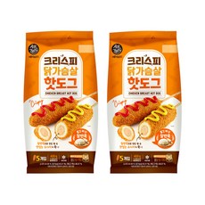 [굽네] 에어파티 크리스피 닭가슴살 핫도그 400g 5개입, 2팩