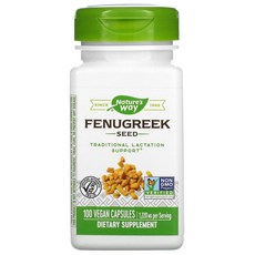Natures Way Fenugreek Seed 네이쳐스웨이 호로파 씨 610mg 100 캡슐, 1개, 기본