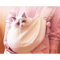 부투펫 강아지 슬링백 이동가방 고양이 포대기 아이보리 브라운