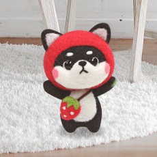 젊은이마켓 DIY 시바 니들 펠트 세트, 1세트, 딸기