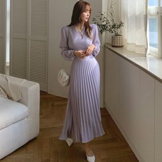 떳다그녀 레피아 플리츠 롱 원피스