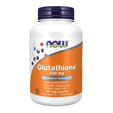 NOW Glutathione 500 mg 120 Veg 캡슐, 120캡슐, 1개