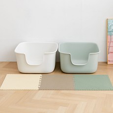 헬시냥이 고양이 사막화방지 퍼즐형 화장실모래매트 47cm x 47cm x 1.2cm 쏘옥매트, 카키 쁘띠