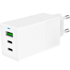 만듦 65W GaN 3포트 초고속 멀티 충전기, 화이트, 1개