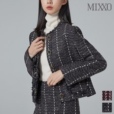미쏘 헤링본 조직 트위드 자켓_MIWJKA141G-T