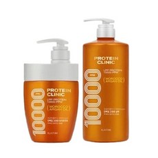 LG생활건강 엘라스틴 프로틴클리닉 10000 단백질 고영양 샴푸 1000ml + 컨디셔너 700ml, 1세트