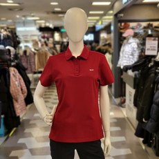 루이까스텔 여성 골프 CP PQ 배색단추 반팔 요코 카라 티셔츠 3LRTS410 레드 루이 777