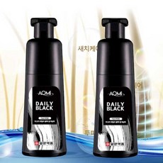 일양약품 아오미 데일리 블랙 염색 샴푸 180ml (어두운갈색)/새치/흰머리/뿌리/커버/염색/샴푸, 2개