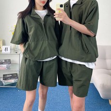메이블 / [커플시밀러룩] 반팔 아노락 반집업 5color