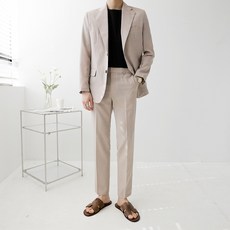 린넨 여름 쿨썸머 투버튼 남자 블레이져 자켓 스판 수트 셋업(5color)