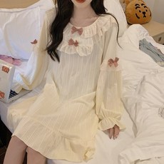 착한플리츠 러빙유 리본 레이스 잠옷 원피스
