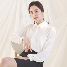 부드러운 기본 쉬폰 셔츠 셔링 데일리 루즈핏 블라우스 이너 [퍼프긴팔]