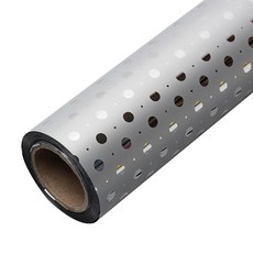 포포팬시 작은도트 비닐 롤 포장지 중 37.5cm x 20m, 실버, 1개