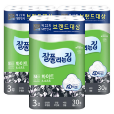 잘풀리는집 화이트앤소프트 28M 30롤 3팩 3겹 무형광, 1box