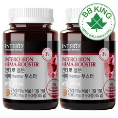 철분제 영양제 헤모글로빈 헤마부스터 여성 남성 비헴철 철 결핍 부족, 철분 헤마 부스터 2개(6개월분), 2개, 90정