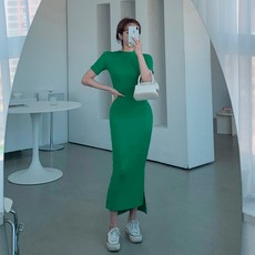 떳다그녀 피츠니 트임 롱 원피스
