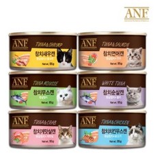 에이엔에프 고양이 간식캔, 참치 + 연어 혼합맛, 24개입