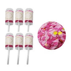 블럭마트 웨딩용품 색종이 푸시 튜브 꽃가루, 6개, TYPE3