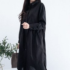 여자 여름 린넨 쿨 롱 원피스 하늘하늘린넨셔츠원피스