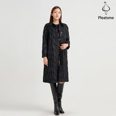 플리츠미 그라데이션 롱 누비 재킷