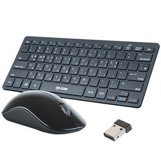 DDZONE 무소음 미니 무선키보드 마우스세트 블랙, DMK-1300M, 텐키리스