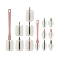 마더케이 리필형 젖병솔 세트 + 젖병솔 리필 3p + 리필형 젖꼭지솔 세트 + 젖꼭지솔 리필 3p, 인디핑크, 1세트