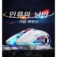 PYHO 스포츠 무음 마우스 게임 마우스 프로그램 레이저 마우스, 화이트