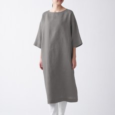 무인양품 MUJI 여성 프렌치 리넨 7부소매 원피스 BCL06A1S