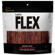 플렉스 그레인프리 반려견 져키 500g, 소고기 순살 육포 슬라이스, 1개