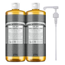 닥터브로너스 얼그레이 퓨어 캐스틸 솝 세안 앤 바디 클렌저 950ml x 2p + 펌프 세트, 1세트