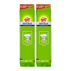 3M 정전기청소포 대형 80매 x 2개 먼지청소 미세먼지제거, 없음