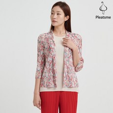 [플리츠미] 리프 프린트 라운드넥 숏재킷 PPJKM022005