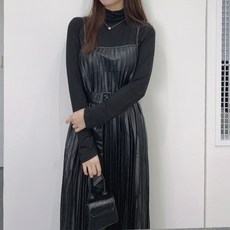 [세인트이브] 113 레더 멜빵 원피스 롱원피스