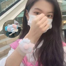 손목선풍기 팔찌 초미니 가변운 선풍기 usb 핸디선풍기 여름 휴대용 시계형 키티 선풍기 아동 성인 가능, 연레드