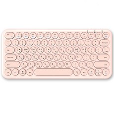 아이노트 충전식 멀티 블루투스 키보드, 일반형, X-KEY 38BTC, 파우더핑크