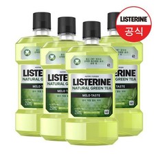 리스테린 내추럴 그린티 마일드 구강청결제, 250ml, 4개