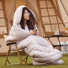 캠핑 필수템 침낭 더블지퍼 경량 겨울 캠핑용, 그레이