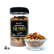 논앤밭위드 하루신선견과 구운아몬드 대, 550g, 4개