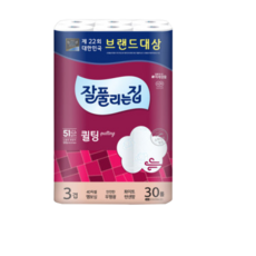 미래생활 잘풀리는집 더 도톰한 화장지 퀼팅 3겹 30롤 30M, 1팩