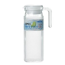 엠보싱 유리물병 사각 물통 냉장고물병 1.2L
